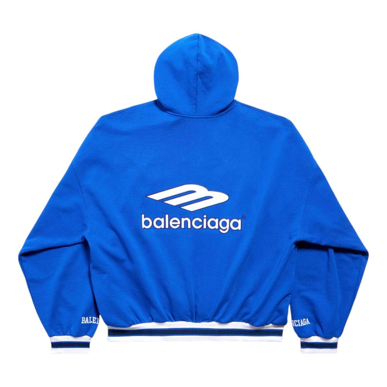 Balenciaga 3B Football Polo Hoodie 'Royal Blue White' 827939TTVQ84701