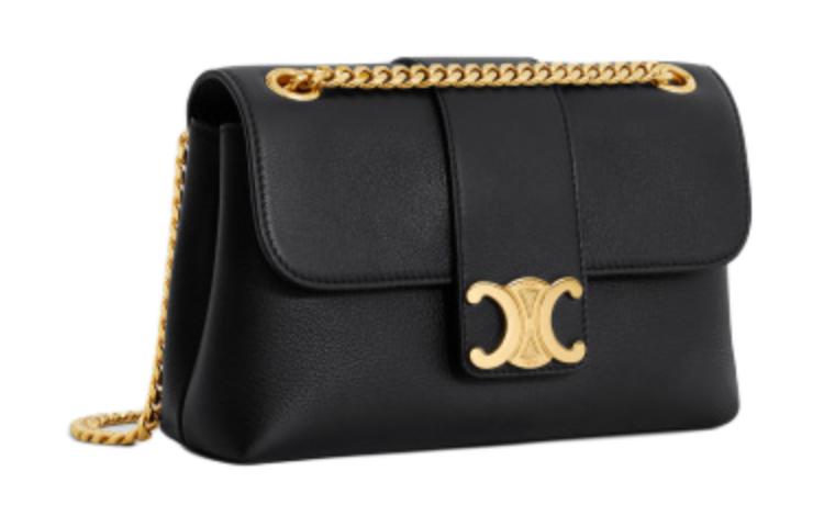 CELINE Cow Leather Portable Crossbody Bag, Shoulder Bag Women's Black