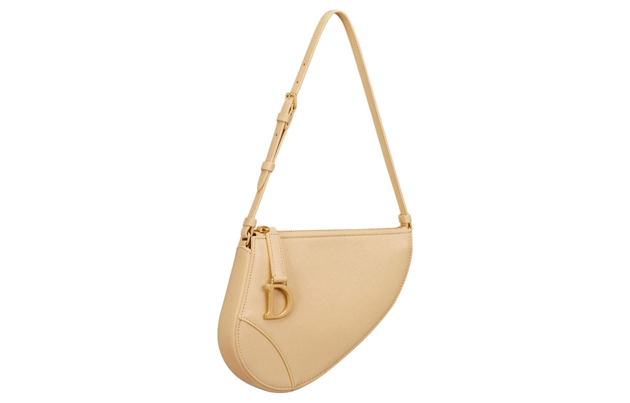 DIOR Sheepskin Clutch Bag Over The Shoulder Women's Light Yellow