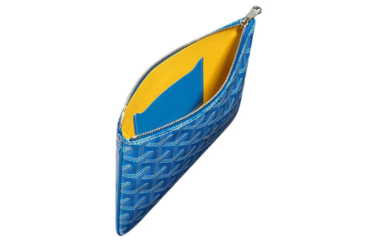 GOYARD SENAT Canvas With Leather Toiletry Bags Storage Bags Clutches Small Size Unisex Blue