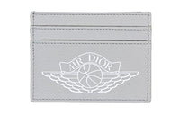 DIOR Air Jordan Collaboration Artificial Leather Card Holder Unisex Gray
