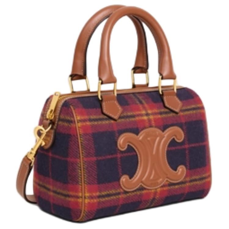 CELINE Fabric Shoulder Bag Crossbody Bag Handbag Small Size Women's Multicolor