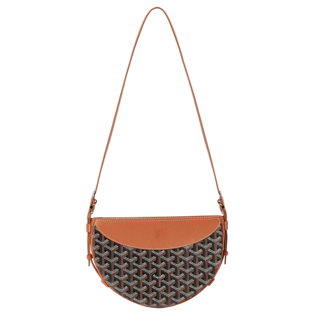 GOYARD Hirondelle Canvas And Calfskin Swallow Bag Shoulder Bag Brown And Black