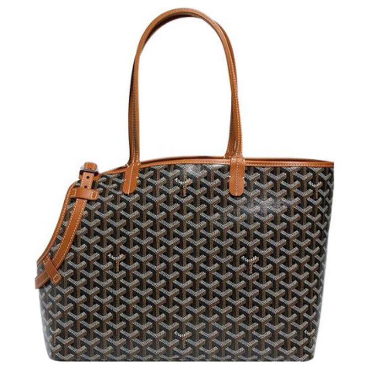GOYARD Chien Gris Canvas With Leather Pet Bag Unisex Black/Brown