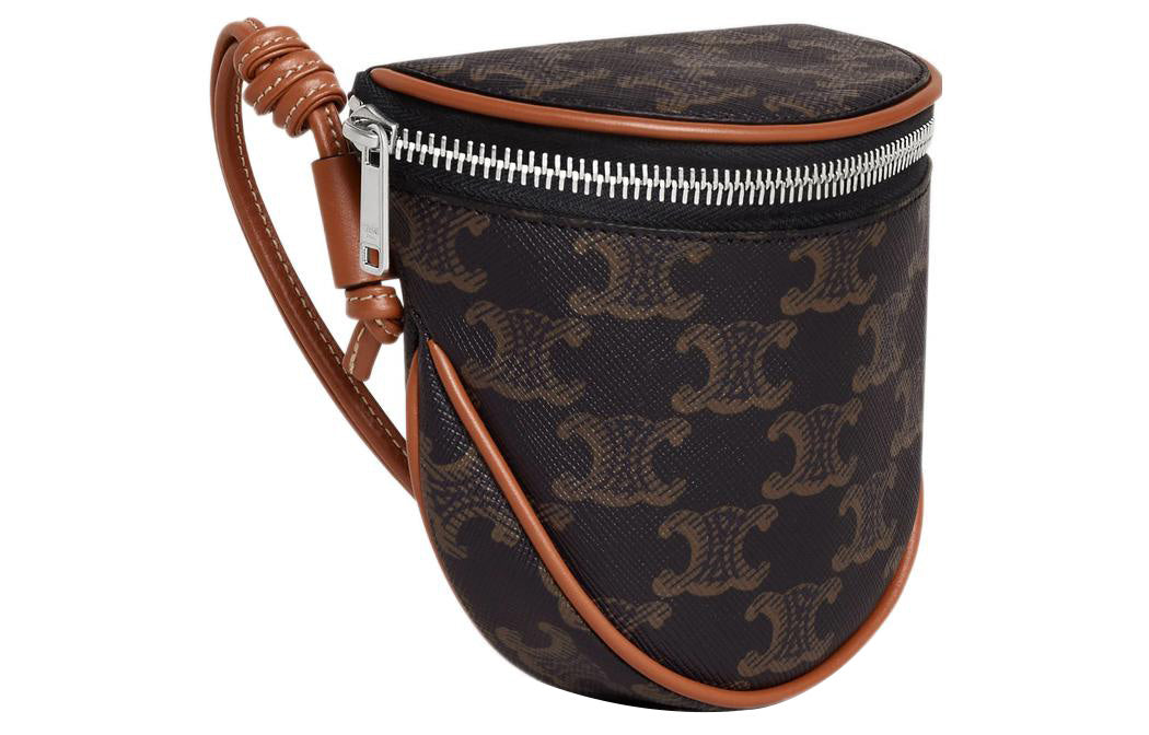 CELINE Canvas With Calfskin Crossbody Bag, Shoulder Bag Men's Tawny