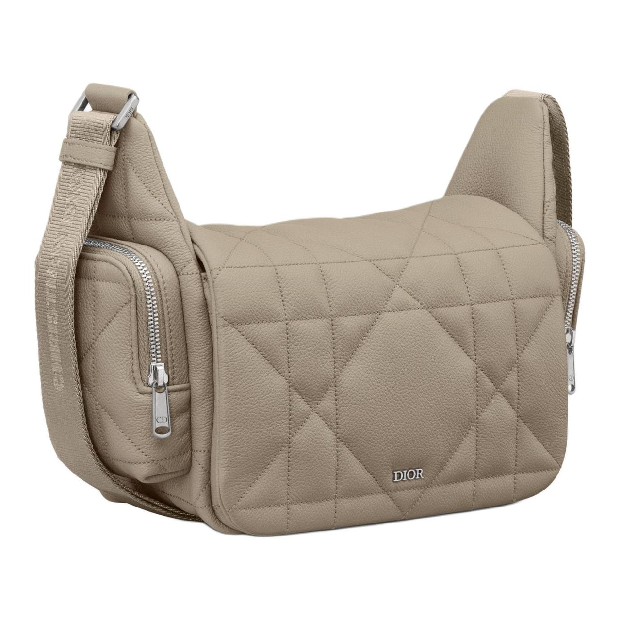 DIOR Calfskin Shoulder Bag Crossbody Bag Men's Beige