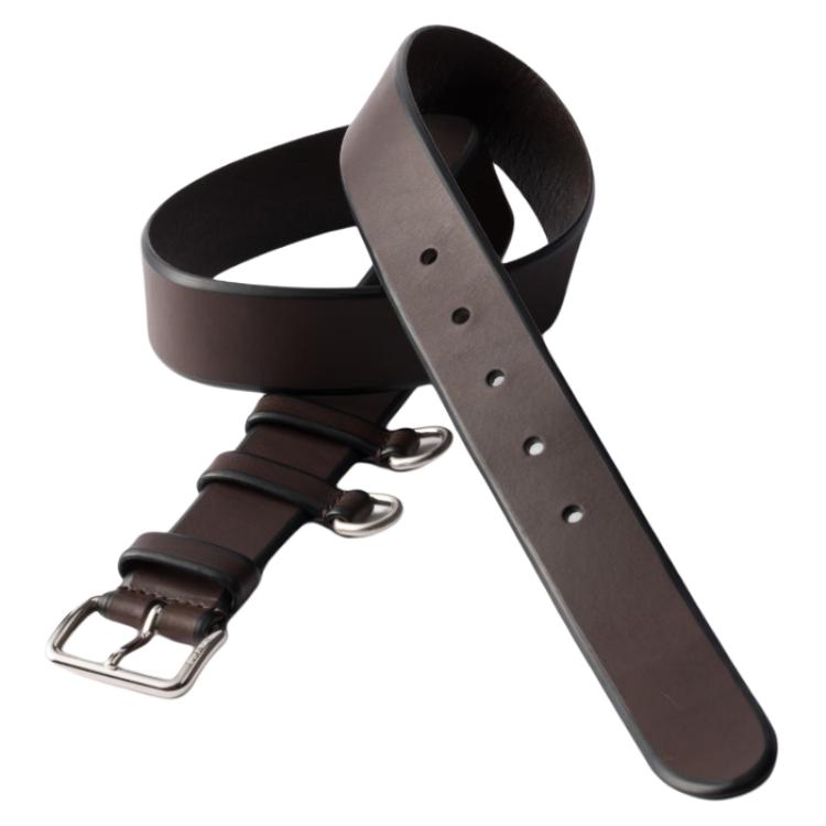 PRADA Calfskin Leather Belts Men's Coffee Brown 3.3CM