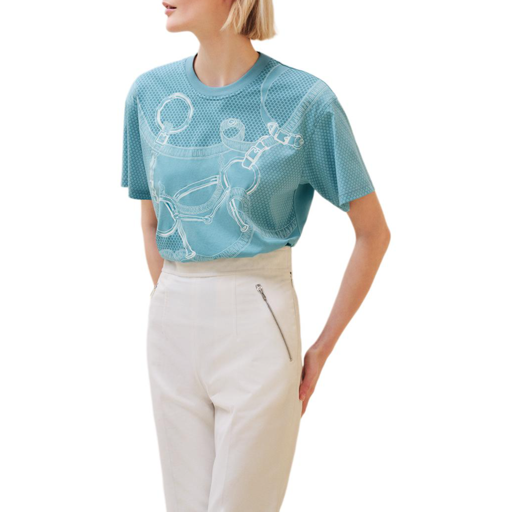 HERMES T-Shirts Women's Blue