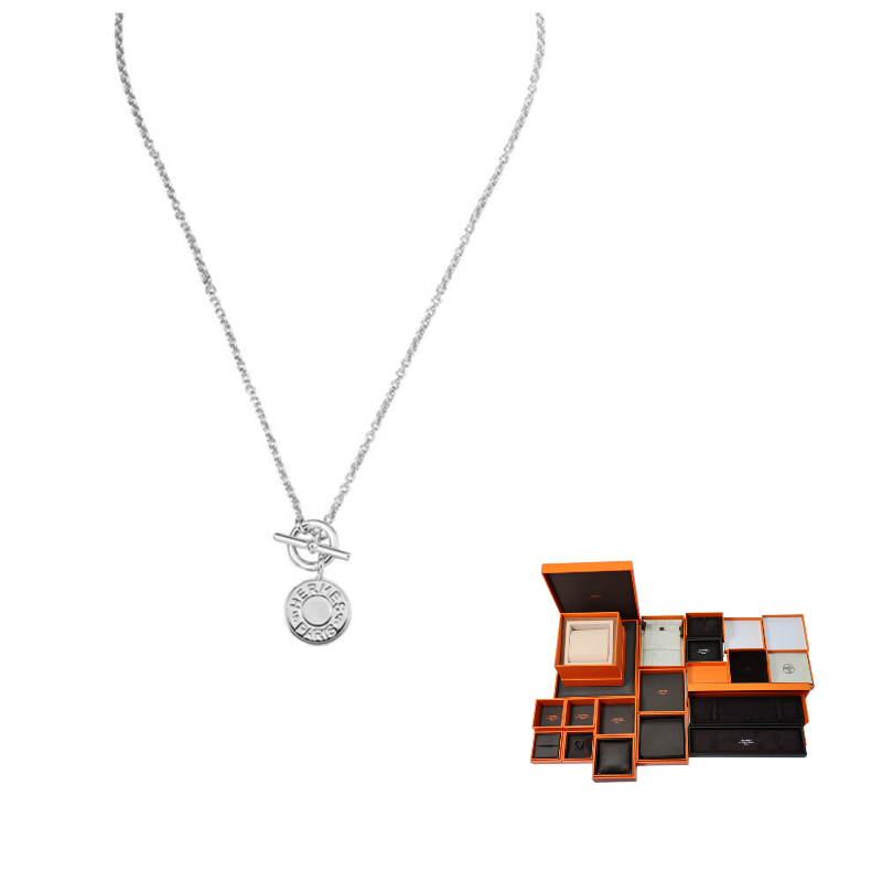 HERMES 2010s Logo pendant Necklace