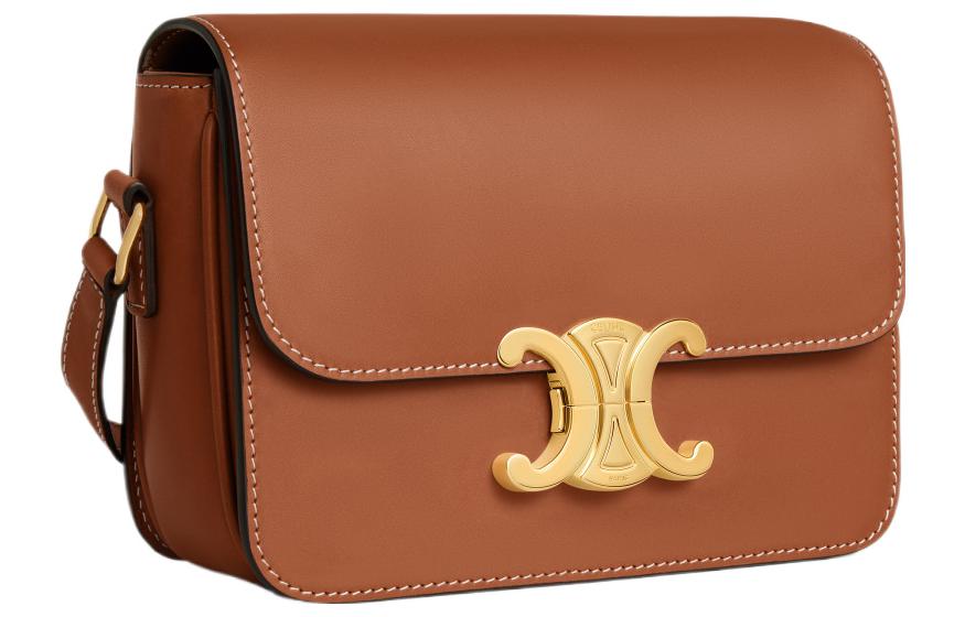 CELINE Calfskin Crossbody Bags Shoulder Bags Regular Women's Brown