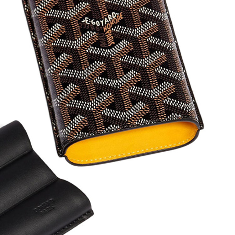 GOYARD Churchill Canvas With Leather Dog's Teeth Cigar Box Bag Merch Unisex Black