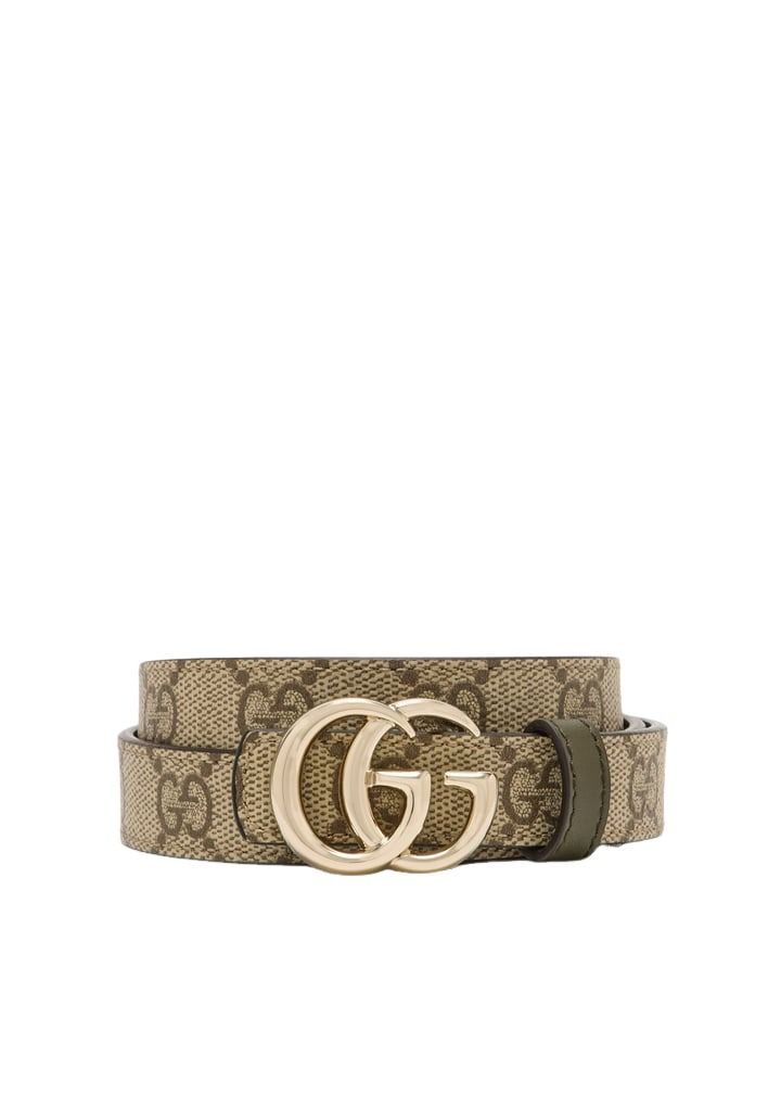 (WMNS) Gucci 26 Reversible GG Marmont Thin Belt 'Beige Khaki' 847132-FAFGJ-9778