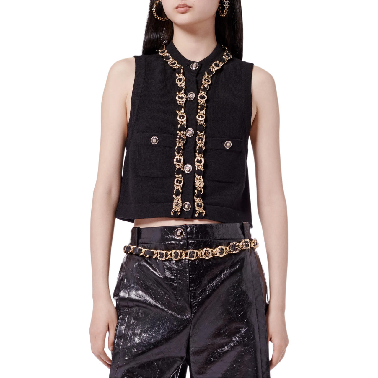 CHANEL SS24 Tank Top Women's Black