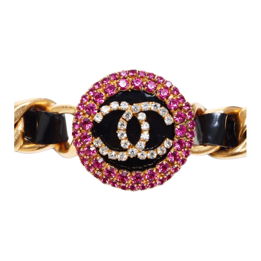 CHANEL 1996 Cc Rhinestone embellished Necklace