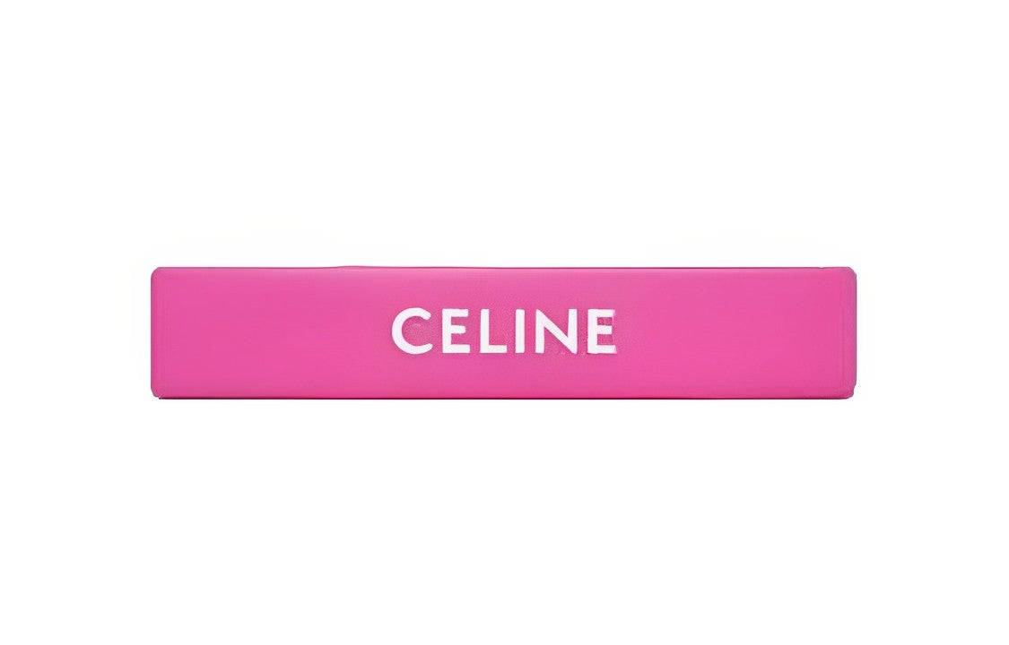 CELINE Cow Leather Hair Clip Women's Pink