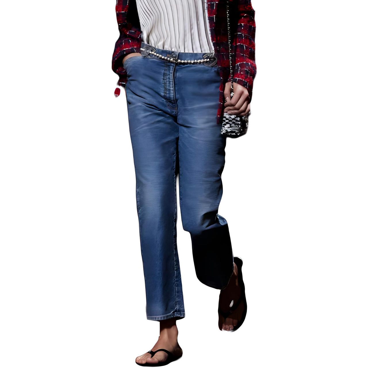 CHANEL 24 New Spring And Summer Arrivals Jeans Women's Washed Blue