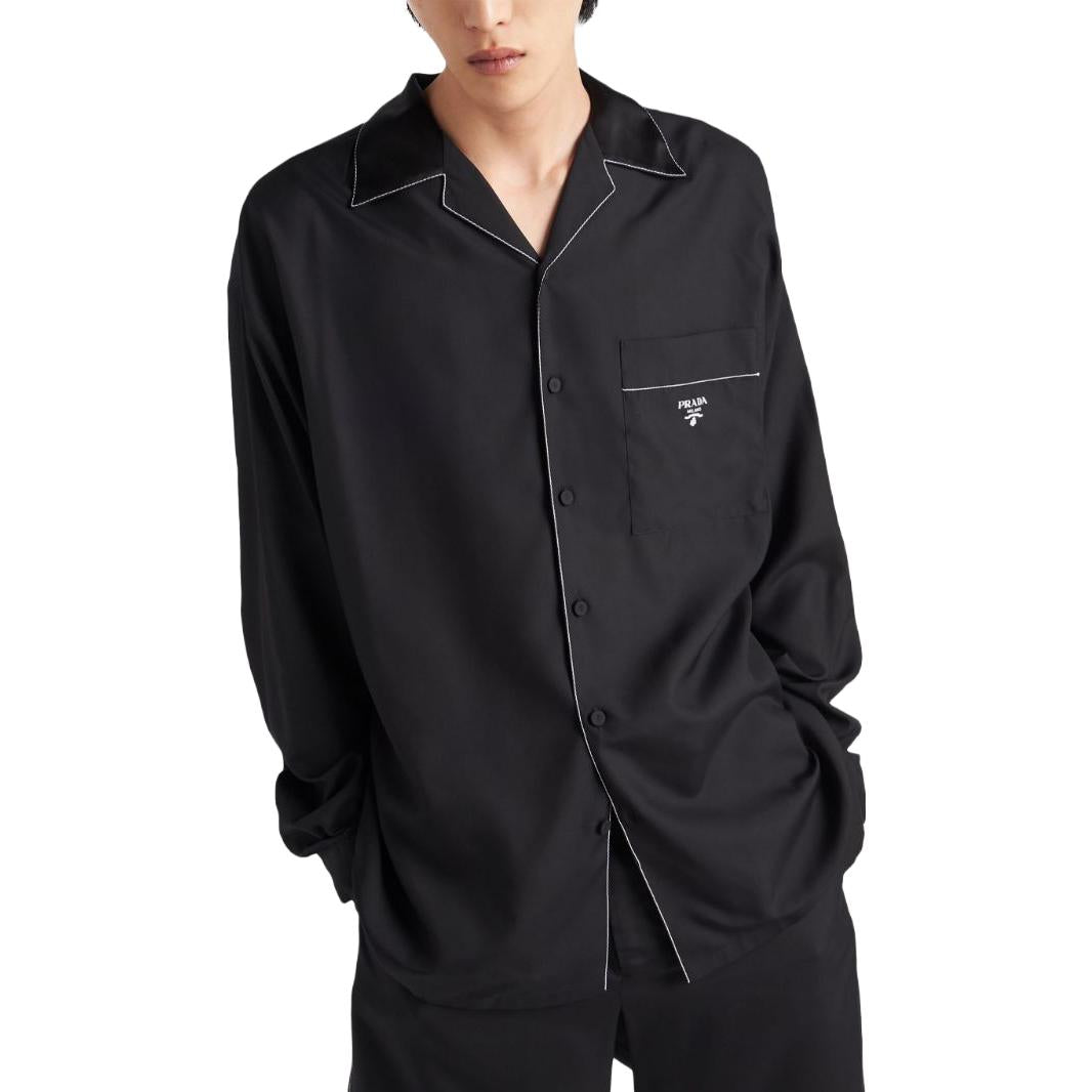 PRADA Contrasting-Trim Button-Up Shirt