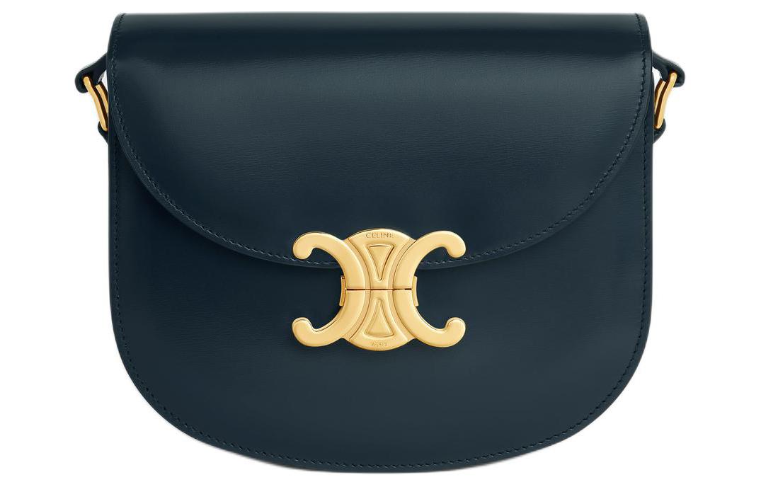 CELINE Besace Calfskin Crossbody Bag Shoulder Bag Women's Marine Blue