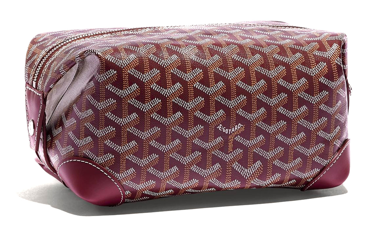 GOYARD Canvas With Calfskin Travel Bags Toiletry Bags Unisex Burgundy