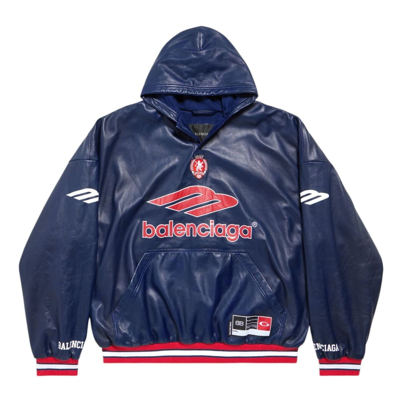 Balenciaga 3B Football Polo Hoodie 'Dark Navy Red' 856357TMS024100