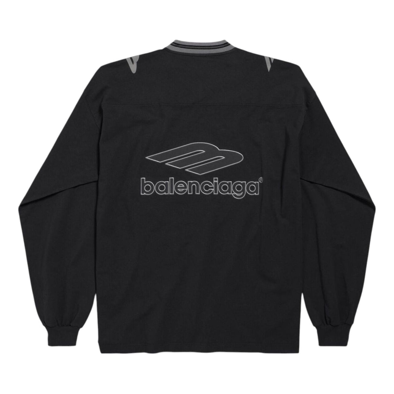 Balenciaga 3B Football Long Sleeve V-neck T-shirt 'Black Anthracite' 857085TTVQ61066