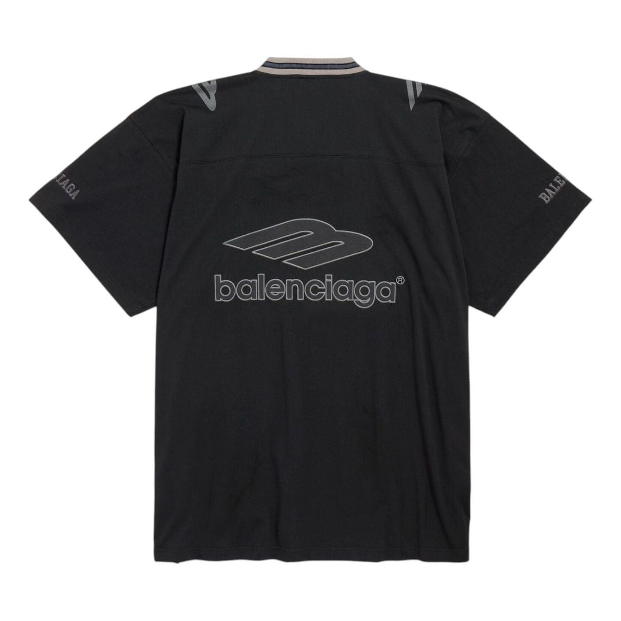Balenciaga 3B Football V-neck T-shirt Oversized 'Black' 857086TTVQ61066