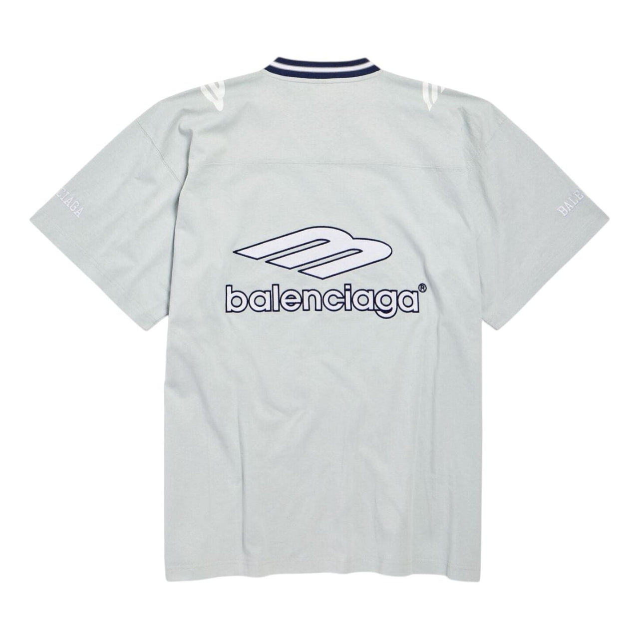 Balenciaga 3B Football V-neck T-shirt Oversized 'New Grey' 857086TTVQ61461