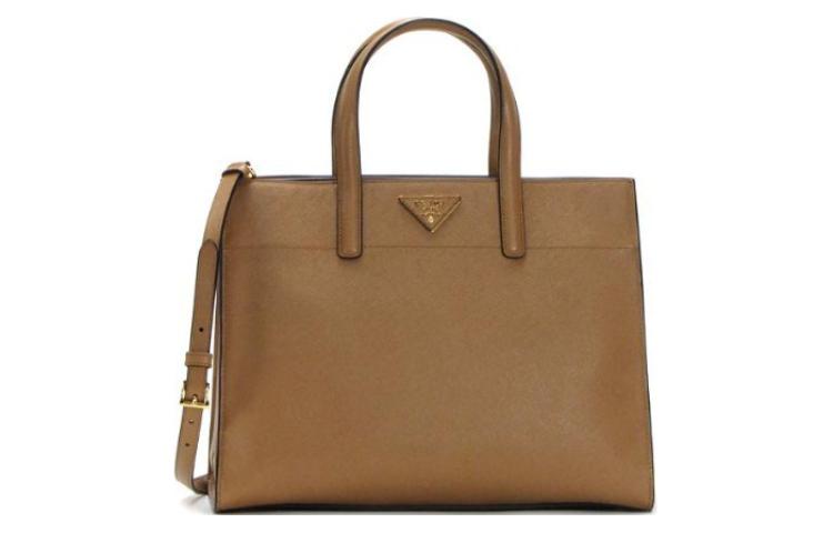 PRADA Cow Leather Tote Bag Shopping Bag Portable Crossbody Bag Shoulder Bag Women's Caramel