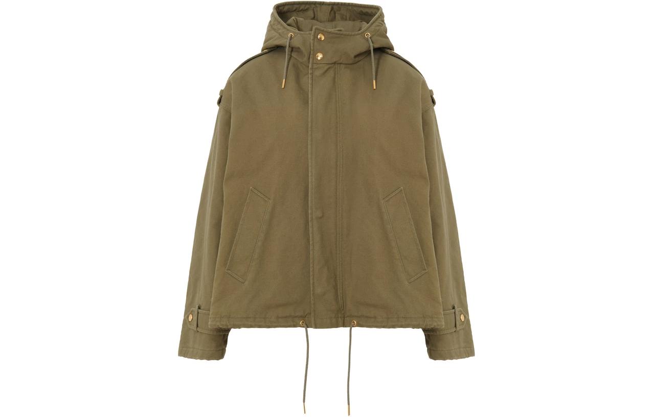 CELINE Cropped Coat Women's Army Green