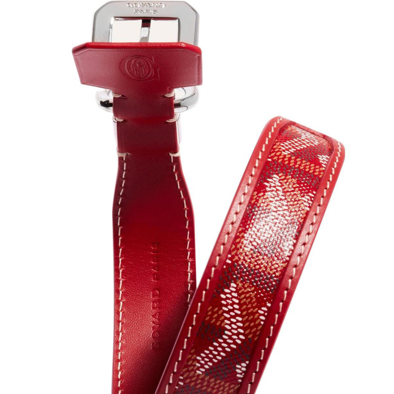 GOYARD Goyardine Canvas With Clamecy Cow Leather Dog's Teeth Collar Bag Accessory Unisex Red