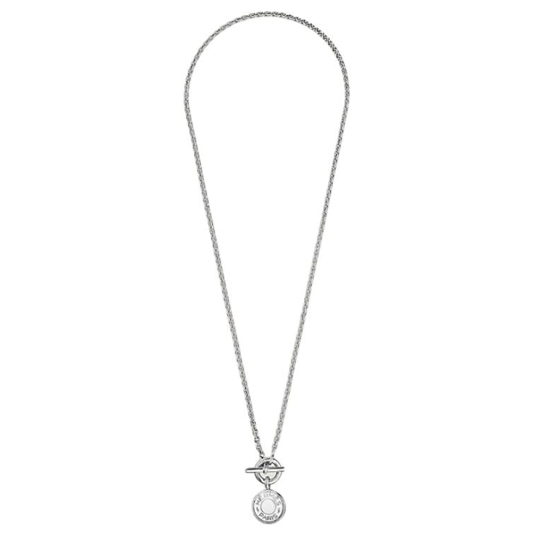 HERMES 925 Sterling Silver Necklaces Men's Silver