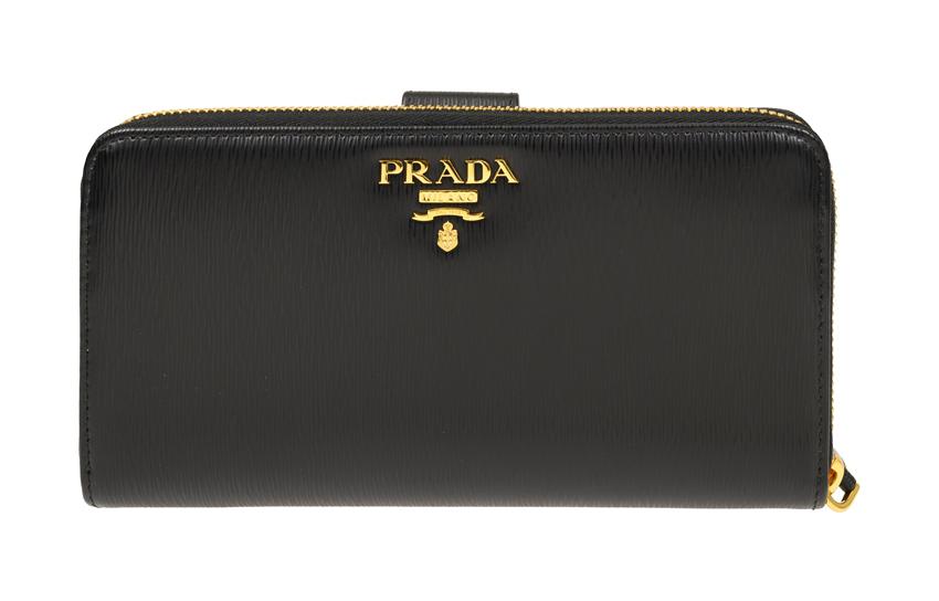 PRADA Calfskin Wallet Regular Men's Black