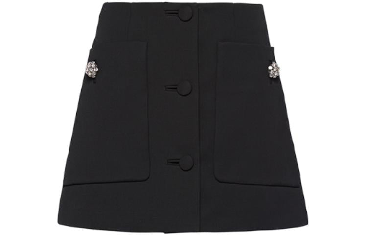 PRADA Embellished Straight Hem Mini Skirt