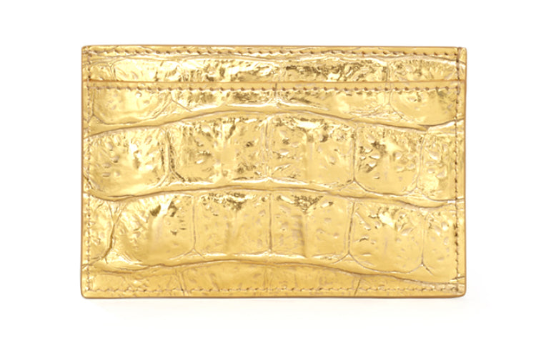 CELINE Cow Leather Card Holder Mini Men's Gold