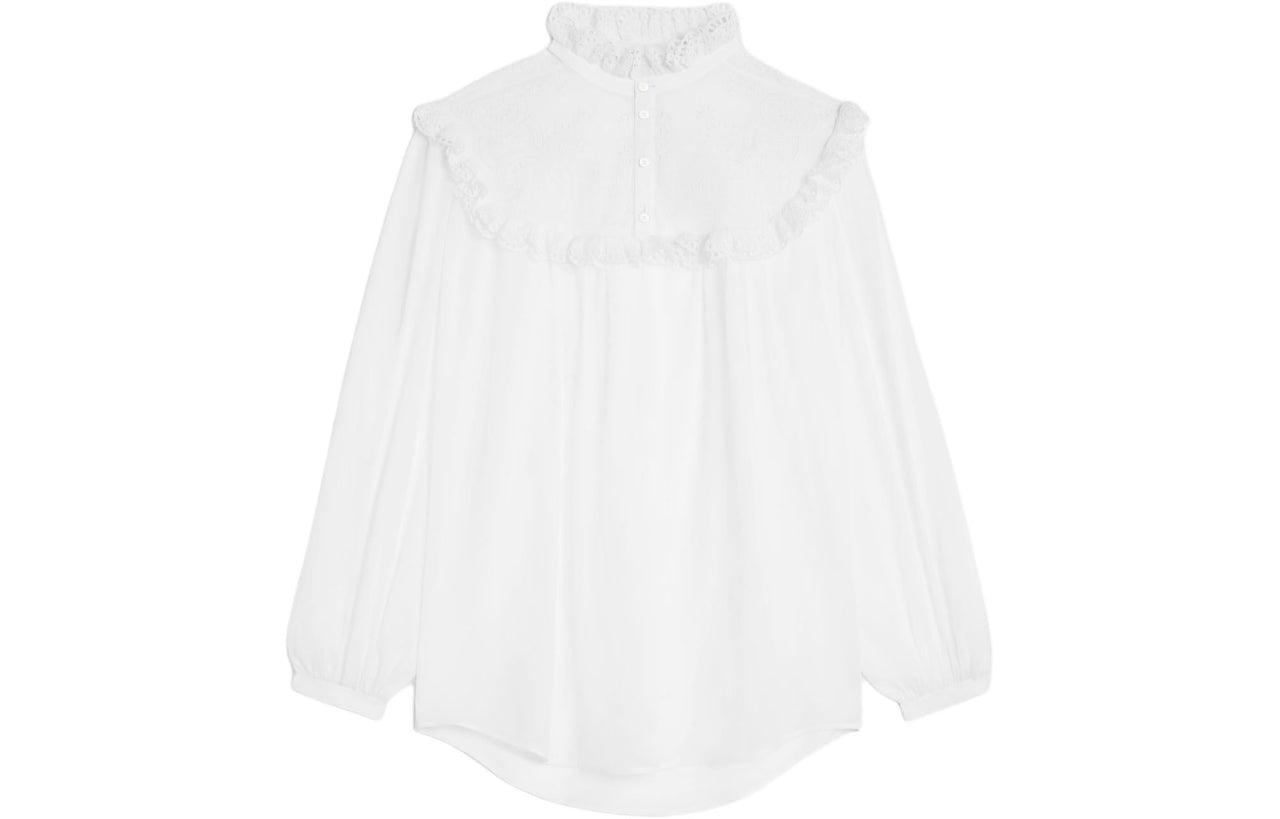 CELINE Embroidered Romy Shirt In Cotton Muslin