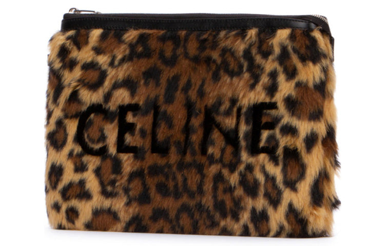 CELINE Faux Fur Clutch Small Size Men's Brown