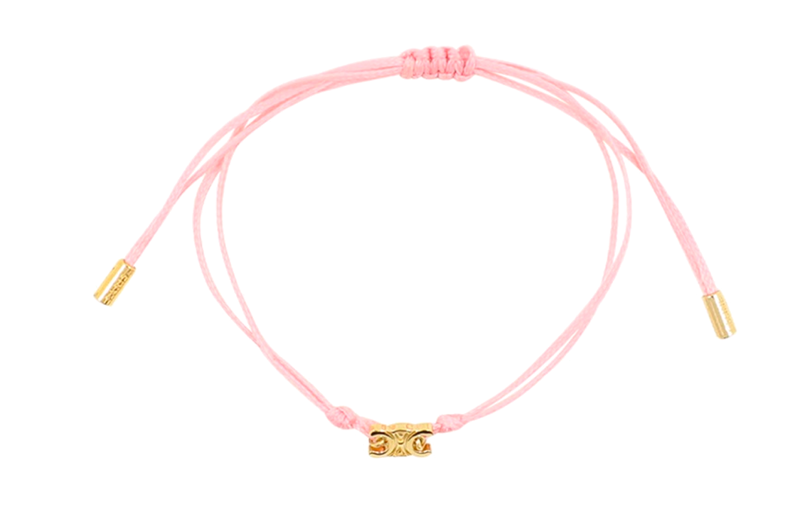 CELINE Brass Polyester Bracelets Women's Pink