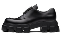 PRADA Monolith Brushed Leather Lace-up Shoes