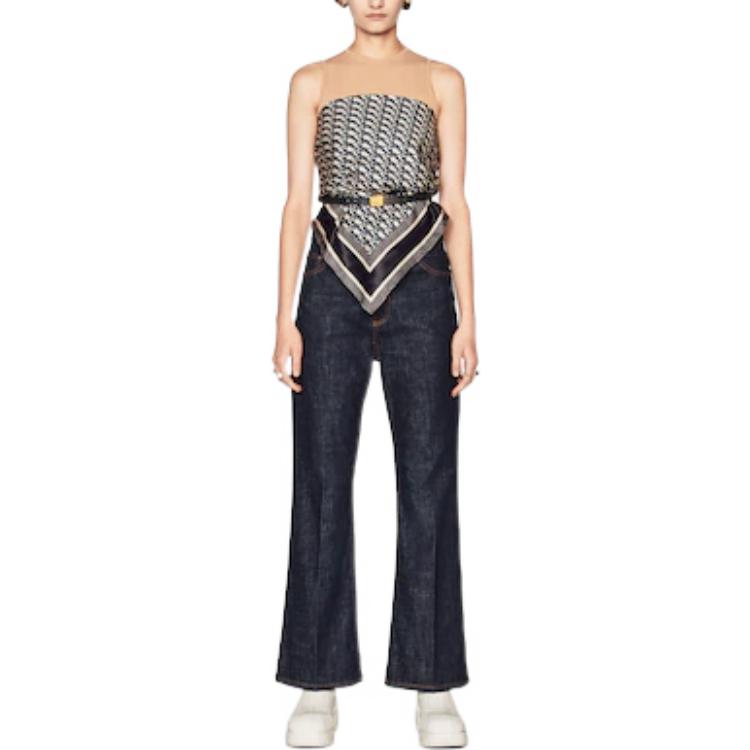 DIOR Quarterly New Products Strapless Tops Women's Blue