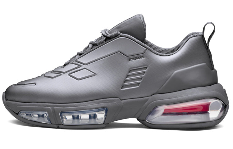 PRADA Collision Casual Shoes Women's Low-Top Gray White Steel