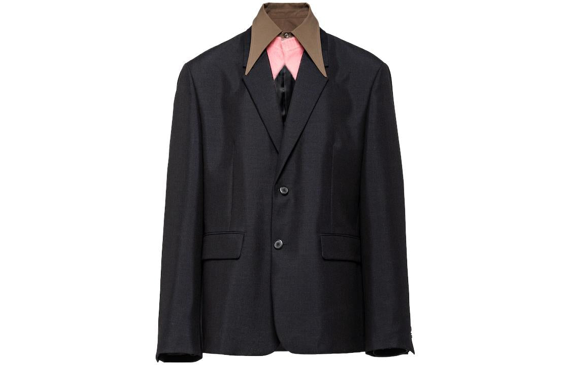 PRADA Detachable-Collar Single-Breasted Blazer