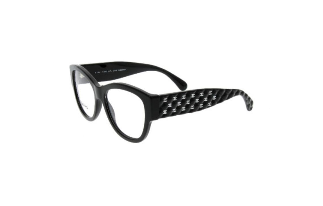 CHANEL - Irregular Shape Eyeglass Frames Unisex Black