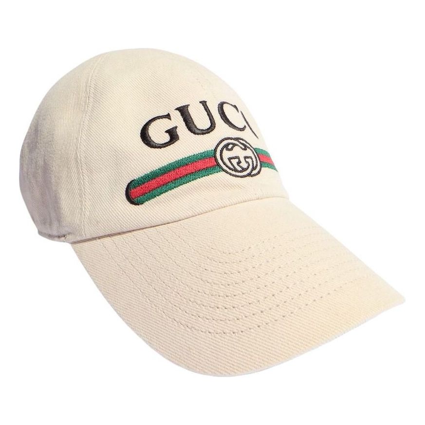 Gucci Cotton Baseball Hat with Embroidery 'Ivory' 875736-4HBKH-9779