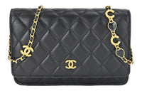 CHANEL 22K Fall And Winter WOC Lambskin Chain Bag, Shoulder Bag, Crossbody Bag Women's Black