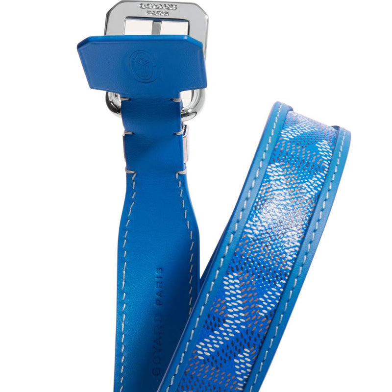 GOYARD Goyardine Canvas With Clamecy Cow Leather Dog Teeth Collar Bag Accessory Unisex Blue