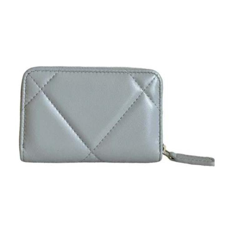 CHANEL 19 Zipped Coin Purse Light Grey AP0949
