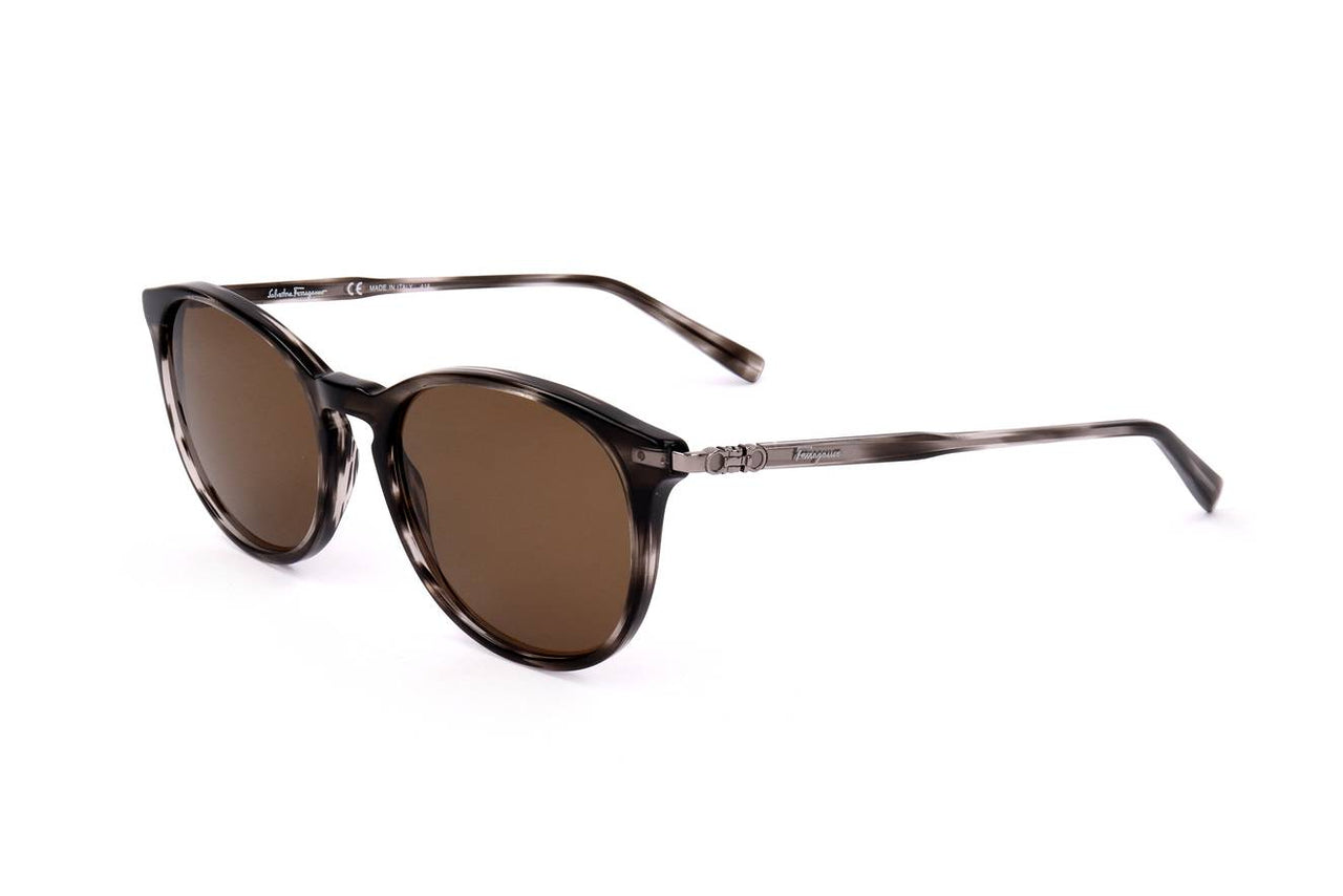 Salvatore Ferragamo Brown Round Ladies Sunglasses SF911S 003 53