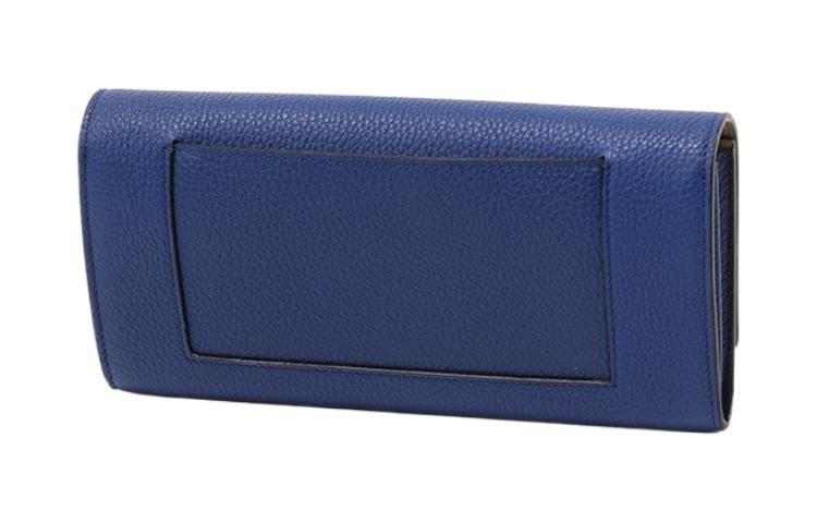 CELINE Genuine Leather Wallet Regular Women's Blue