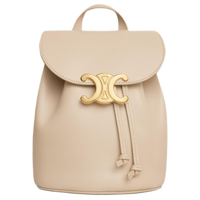 CELINE Calfskin Backpack Women's Natural