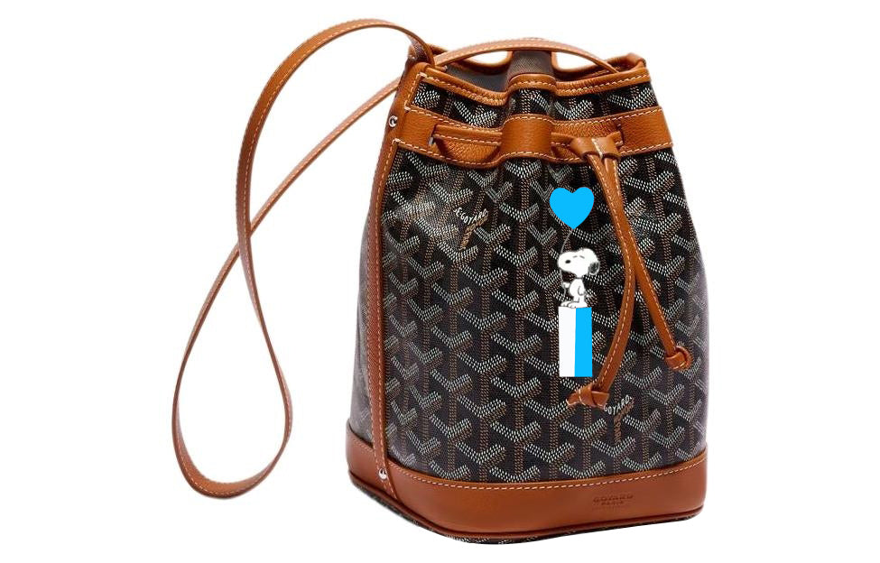 GOYARD Snoopy Co branded Petit Flot Canvas With Leather Bucket Bag, Shoulder Bag Women's